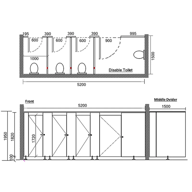 JIALIFU guangzhou commercial aluminum toilet door design