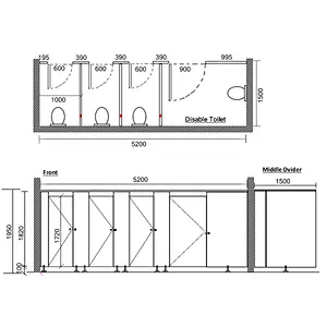 JIALIFU customized waterproof pvc toilet cubicle partitions