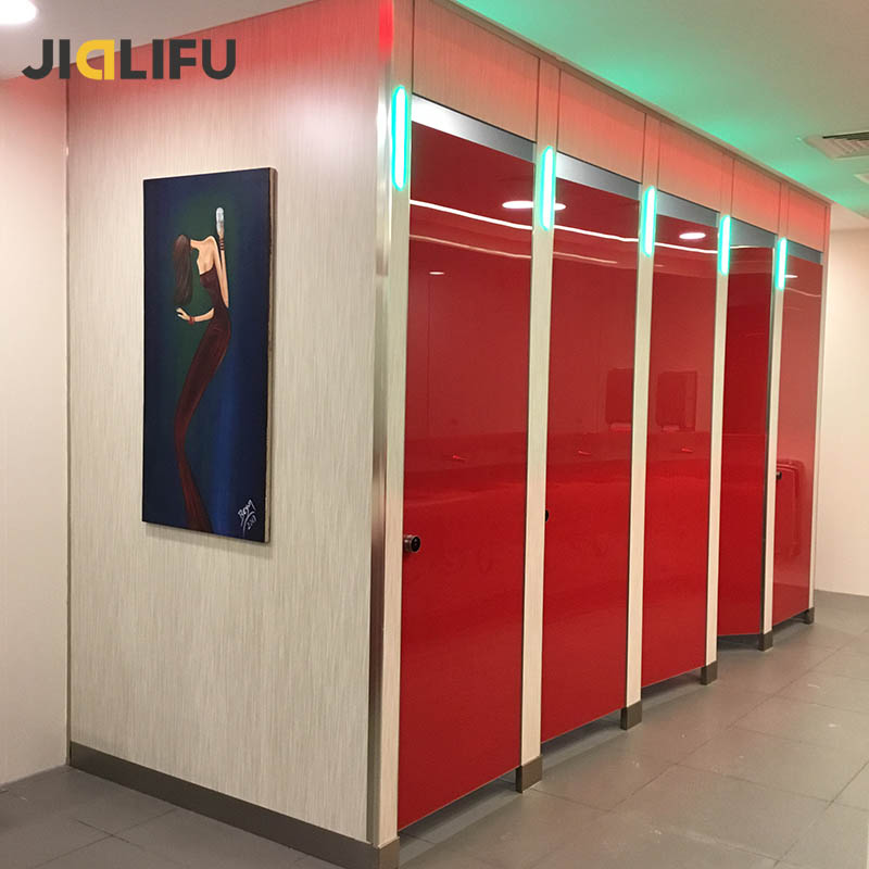 High end airport colorful glass composite material toilet partition cubicle