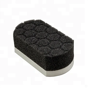 China Car Care Accessories Easy Grip Blue and Black Ultra Soft Hex-Logic Wax Tire Cleaning Dressing Applicator Pad