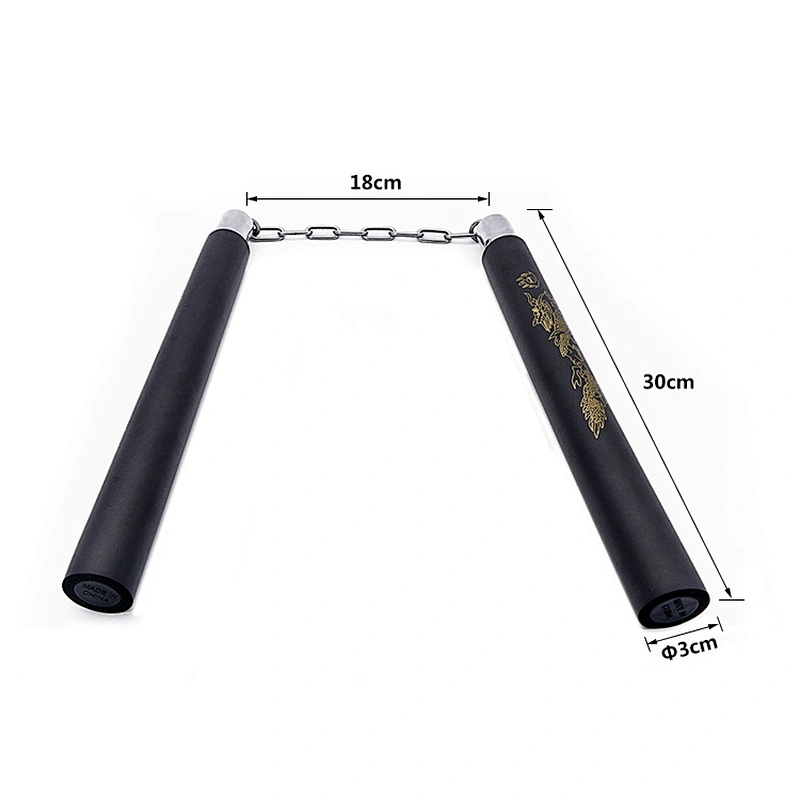 Dragon EVA Sponge Nunchakus with Stainless Steel Chain Martial Arts Weapons Kungfu Nunchucks