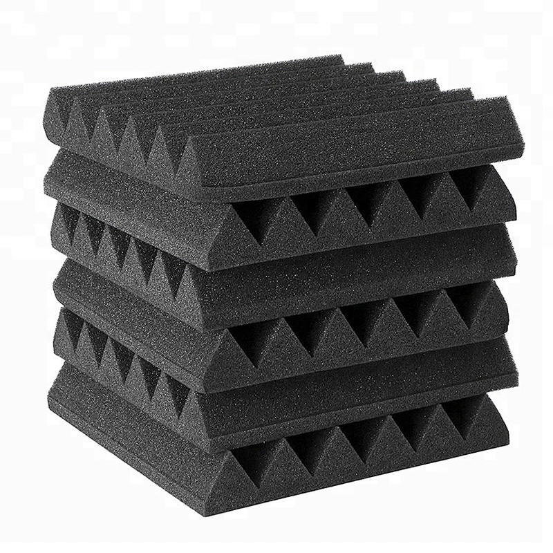 Black Wedge Soundproof Acoustic Sponge Foam Panel