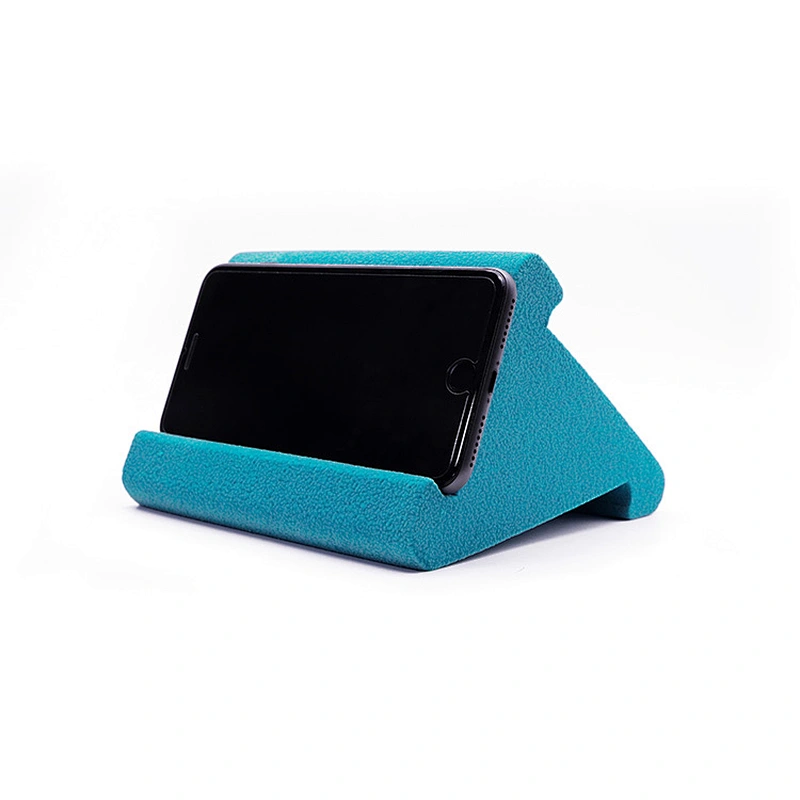 Triangle Flocked mobile phone Pillow Holder Stand Orange Stylish sponge Wedge Pillow Angled Cushion for PC Tablet mobile phone