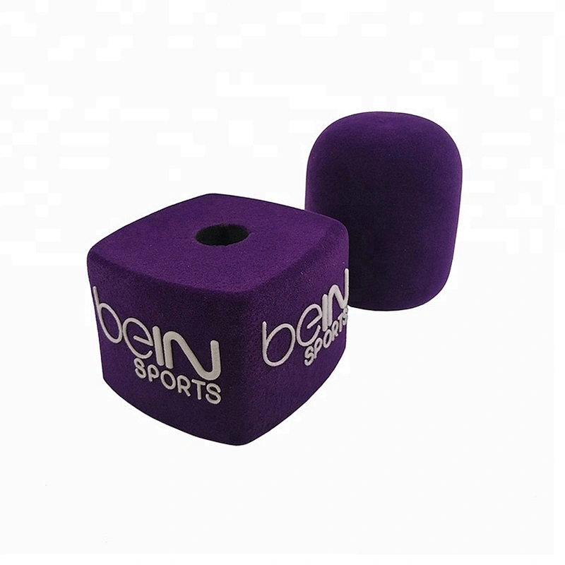OEM PurpleCustom Broadcast Microphone Windscreen Foam Cover and Mic Flag Kit Set