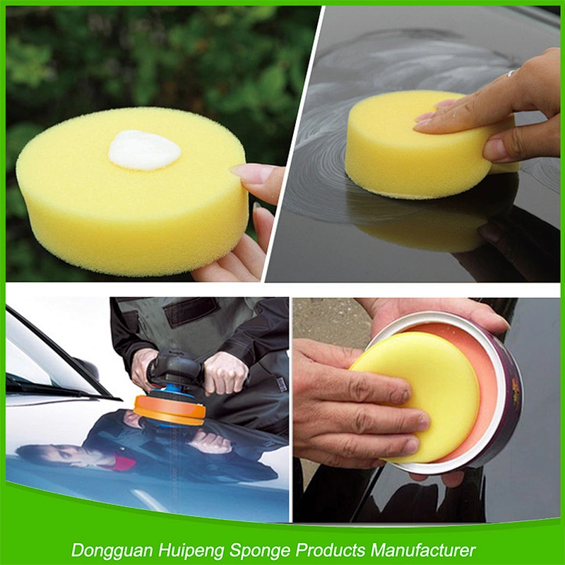 China Car Care Products Polyurethane Foam Sponge Coating Waxing Buffing and Polishing Wax Applicator Pads
