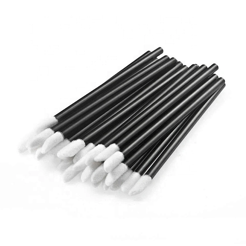 China Supplies Beauty Care Cosmetic Tools Disposable Flocked Sponge Top Lip Gloss Brush Lip Makeup Applicators