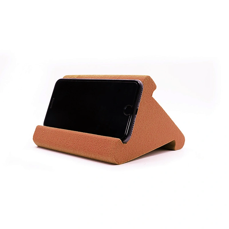 Triangle Flocked mobile phone Pillow Holder Stand Purple Stylish sponge Wedge Pillow Angled Cushion for PC Tablet mobile phone