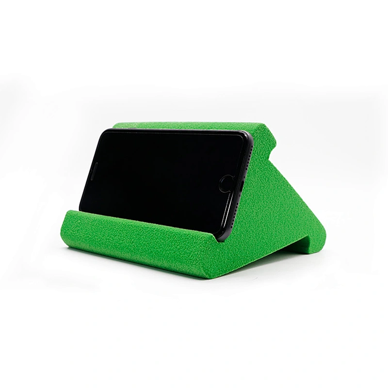 Triangle Flocked mobile phone Pillow Holder Stand Purple Stylish sponge Wedge Pillow Angled Cushion for PC Tablet mobile phone