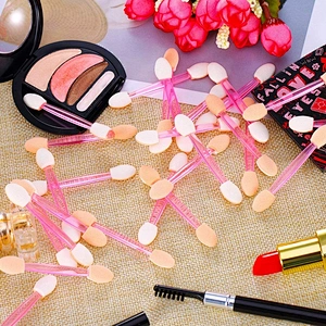 China Supplier Beauty Care Cosmetic Makeup Tools Disposable Two Heads Sponge Tip Eyeshadow Applicators Makeup Brushes Set