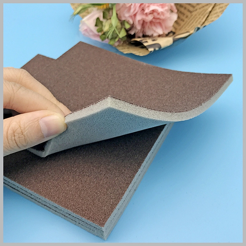 Emery Aluminium Oxide Silicon Carbon Abrasive Sponge Foam Sanding Hand Polishing Pad For Wood Metal Stainless Steel
