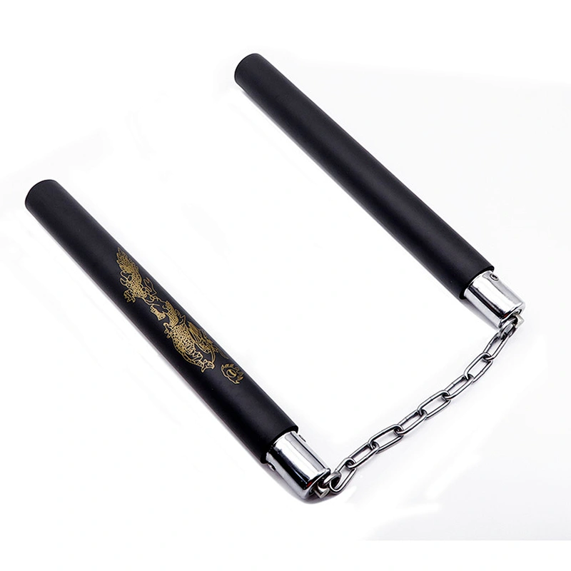 Dragon EVA Sponge Nunchakus with Stainless Steel Chain Martial Arts Weapons Kungfu Nunchucks