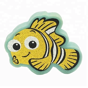 Harmless Eco friendly Fish Shape Soft Sponge Bath Toy for Kids