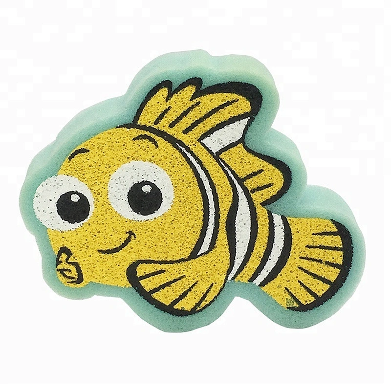 Harmless Eco friendly Fish Shape Soft Sponge Bath Toy for Kids