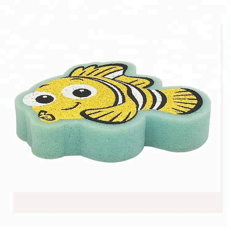 Harmless Eco friendly Fish Shape Soft Sponge Bath Toy for Kids