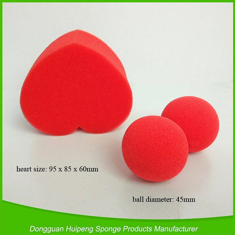 Customized magic props small red foam sponge balls and hearts