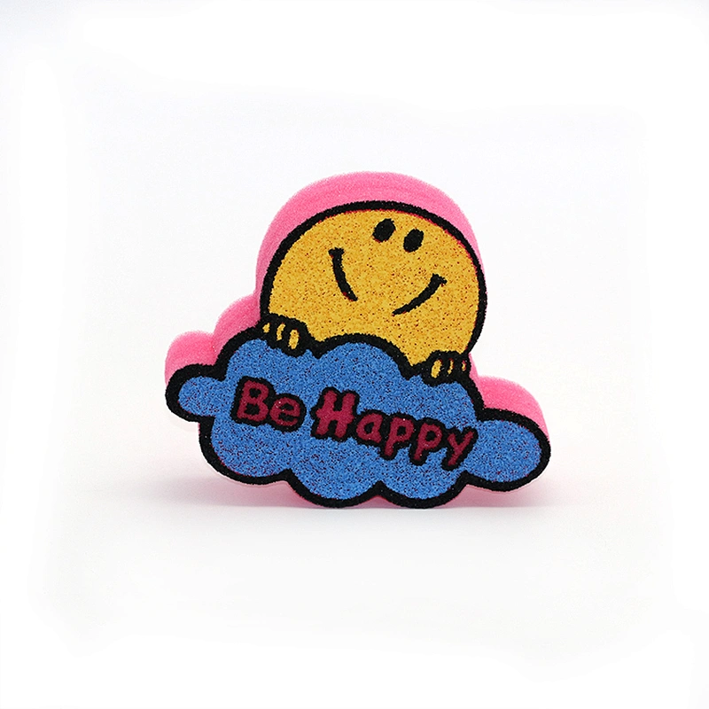 Eco friendly Shaped Printing Sponge wholesale custom child foam coral bath sponge yellow baby bath sponge for kids