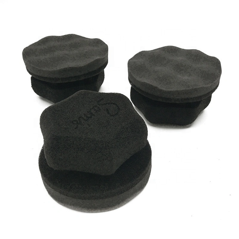 Black Polyester Sponge Hex-Grip Car Care Products Tire Tyre Dressing Applicator Pad