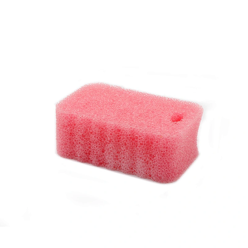 Pink kitchen cleaning scrubber block thick handle dish scrub pads non abrasive heavy duty sponge scouring pad