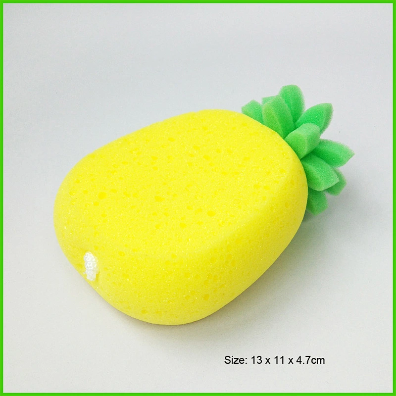 wholesale custom child foam coral bath sponge baby character bath sponge Fruit Shaped pineapple Bath Foam Sponge for kids