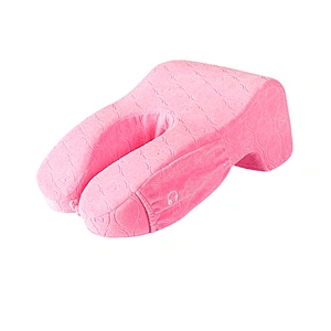 Custom ergonomic comfort neck roll rest u-pillow oem memory foam soft u shape airplane velvet travel pillow chin support