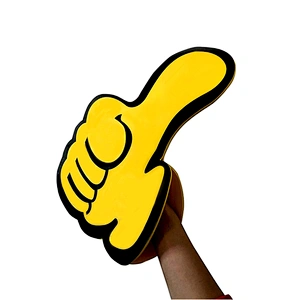 Funny Cute Party supplies sports fans eva foam hand cheering mitt custom logo print big cheering foam finger hand with thumb