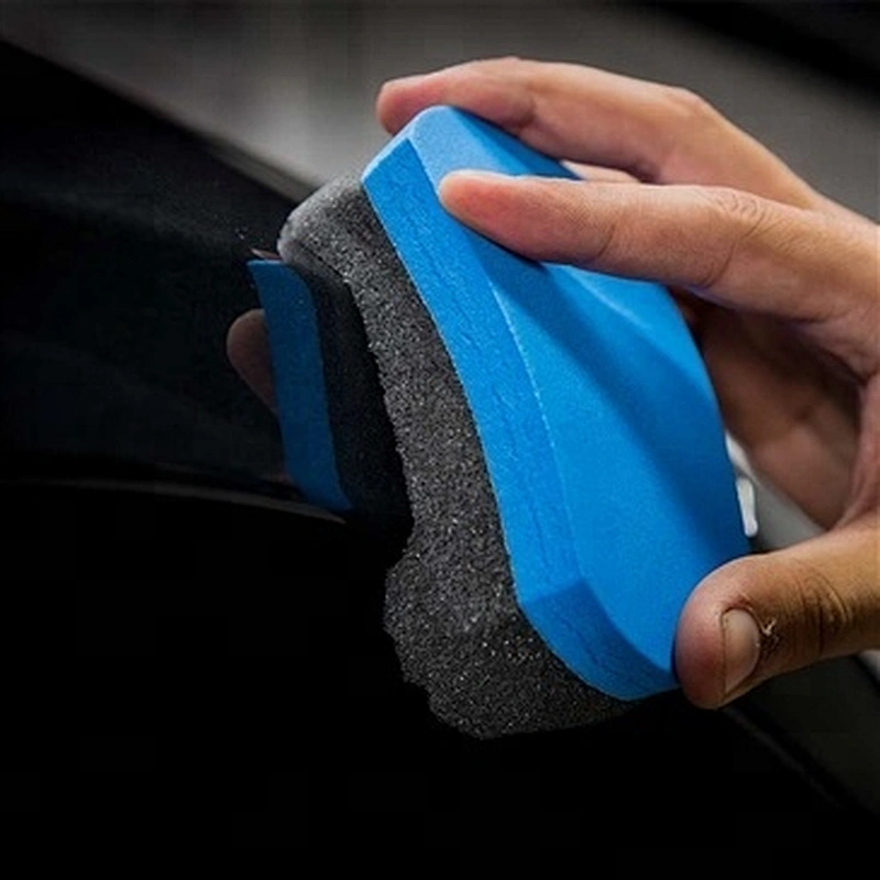 China Car Care Accessories Easy Grip Blue and Black Ultra Soft Hex-Logic Wax Tire Cleaning Dressing Applicator Pad