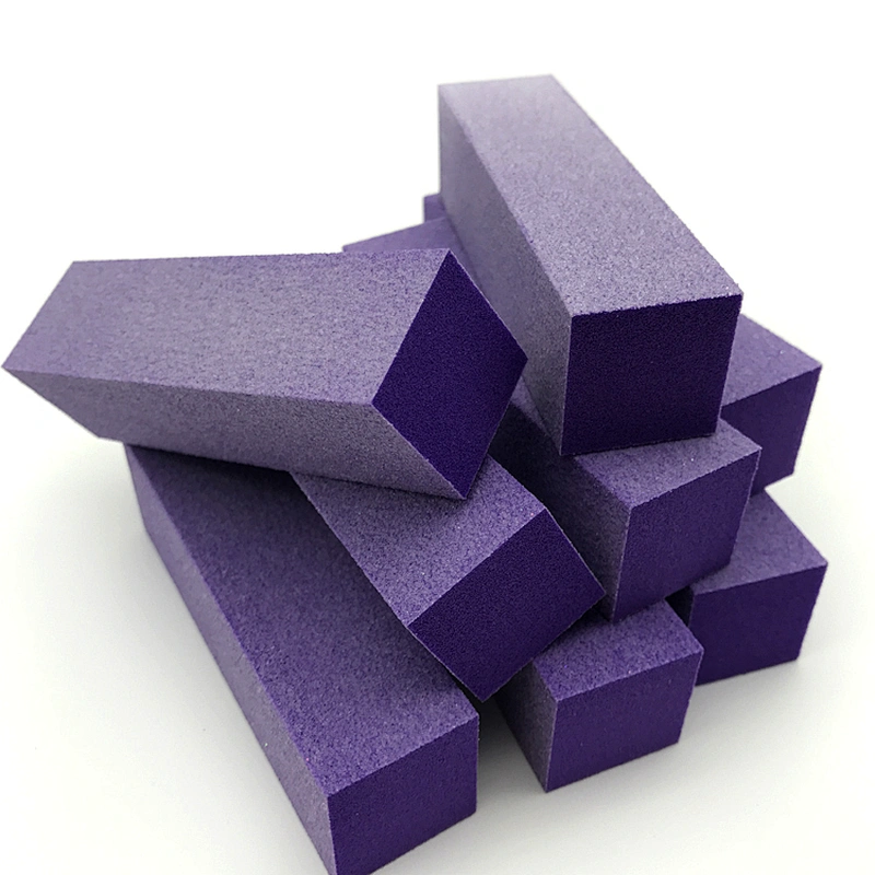 Purple Nail Polishing Buffer Shiner Sanding Block Eva Nail File Sponge nail buffer