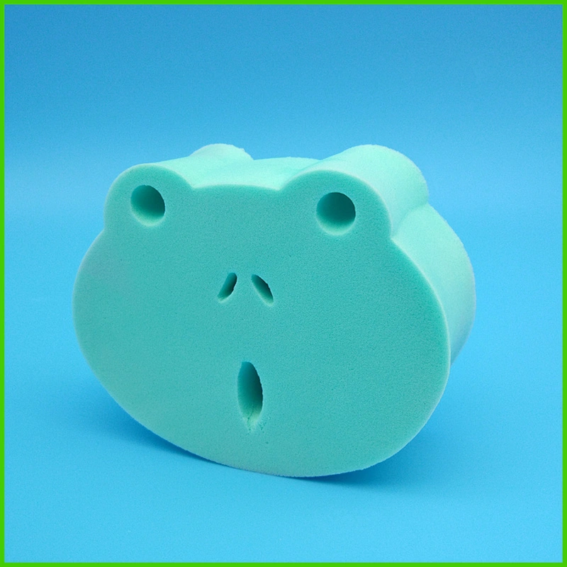 Soft Animal Shape PVA custom child foam coral bath sponge yellow baby bath sponge for kids