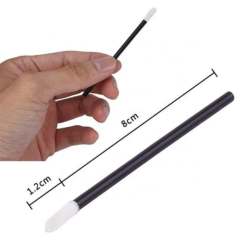 China Supplies Beauty Care Cosmetic Tools Disposable Flocked Sponge Top Lip Gloss Brush Lip Makeup Applicators