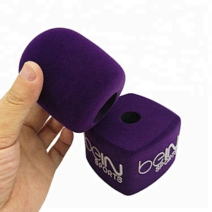 OEM PurpleCustom Broadcast Microphone Windscreen Foam Cover and Mic Flag Kit Set