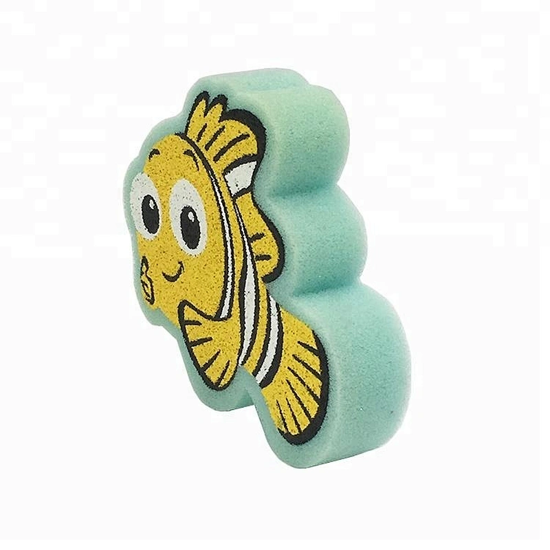 Harmless Eco friendly Fish Shape Soft Sponge Bath Toy for Kids