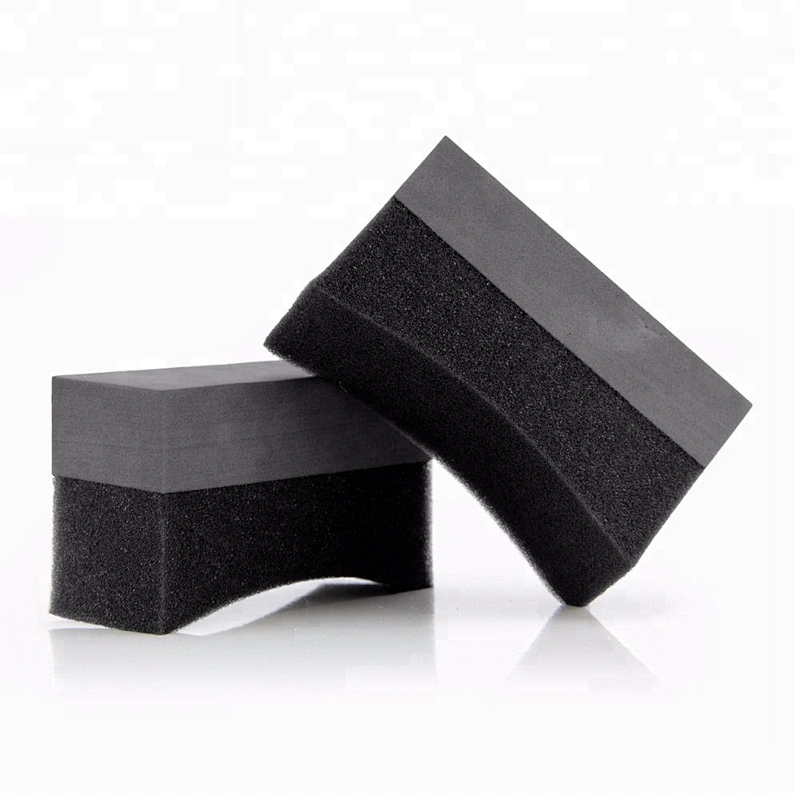 Moon Shape Custom wholesale foam wax pad Car Tire Dressing Foam Applicator tyre waxing sponge pads