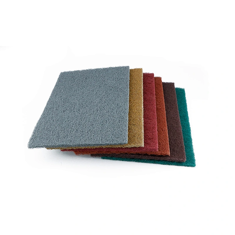 Industrial scrub pad sheets raw material aluminum oxide nylon non woven industrial polishing sponge scouring pad rolls