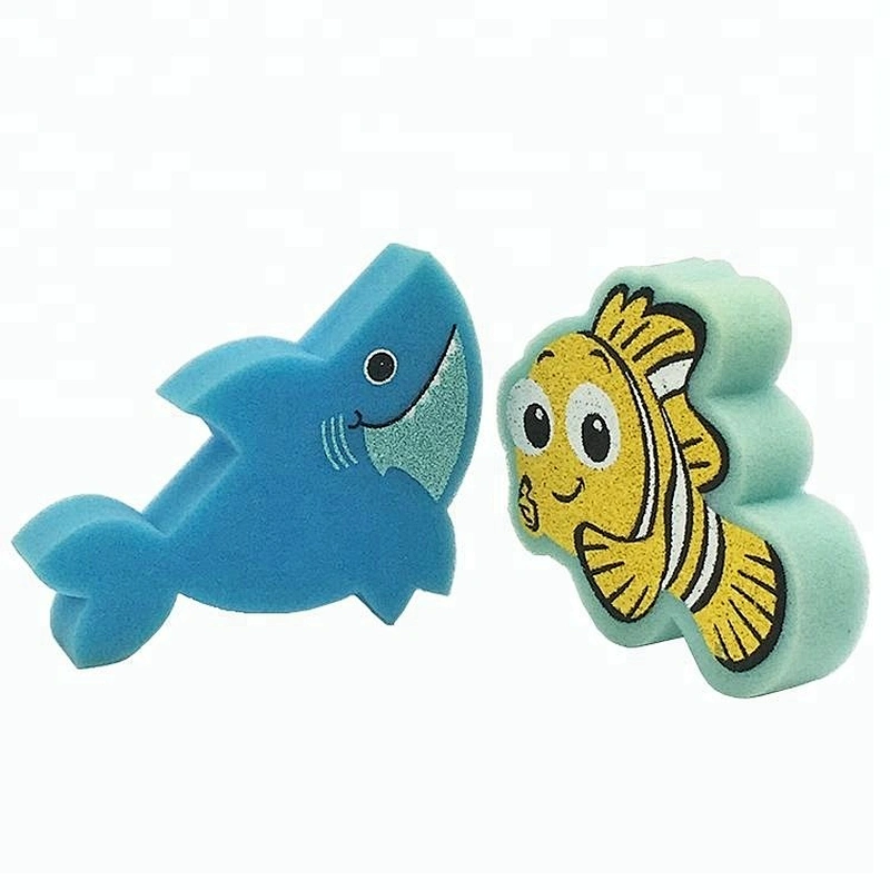 Harmless Eco friendly Fish Shape Soft Sponge Bath Toy for Kids