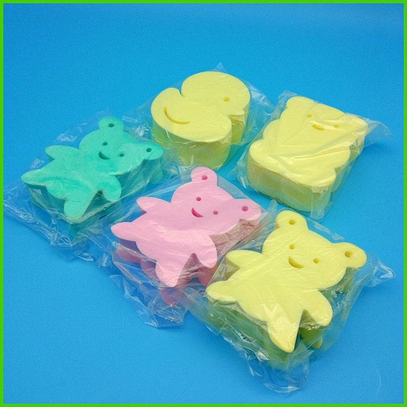 Animal Bear Shaped Baby Kids PVA Sponge Toys synthetic hydrophilic soft bath sponge natural baby cute bath sponge