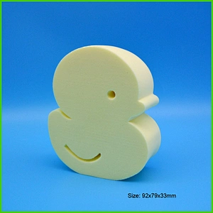 Soft Animal Shape PVA custom child foam coral bath sponge yellow baby bath sponge for kids