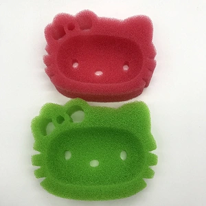 Green multipurpose soap box holder manual sponge cleaning brush pad for bathroom