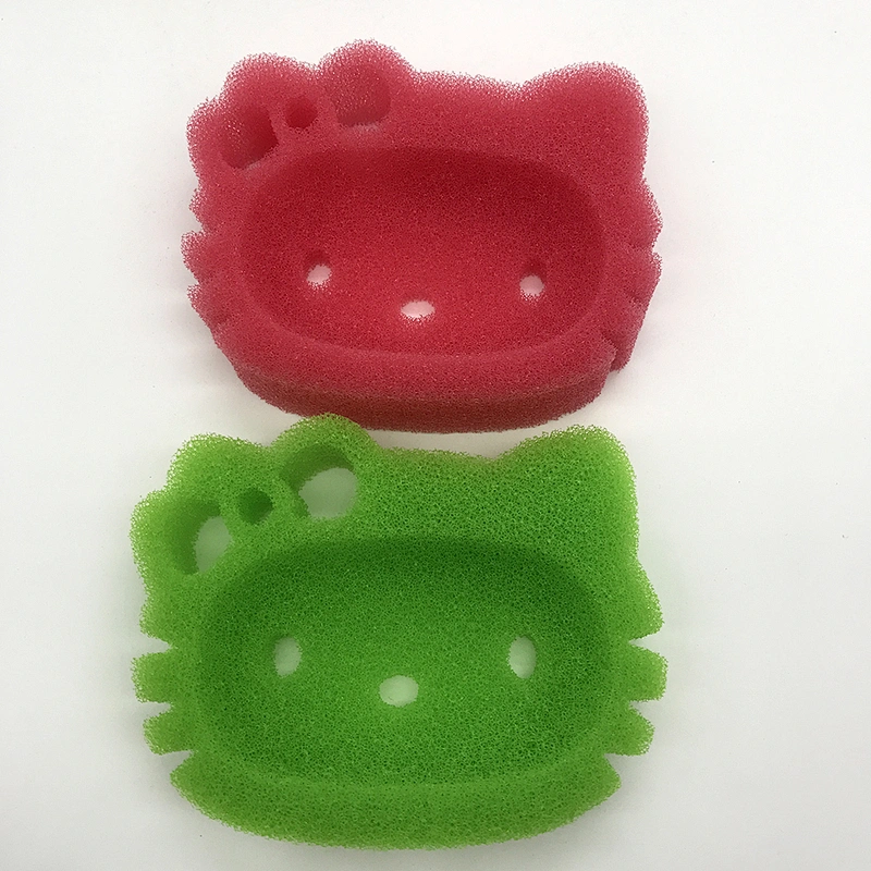 Green multipurpose soap box holder manual sponge cleaning brush pad for bathroom