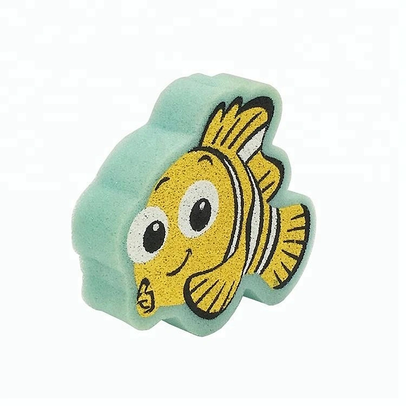 Harmless Eco friendly Fish Shape Soft Sponge Bath Toy for Kids