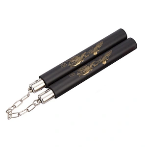 Dragon EVA Sponge Nunchakus with Stainless Steel Chain Martial Arts Weapons Kungfu Nunchucks