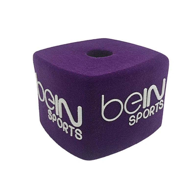 Print logo microphones sponge printing covers purple mic foam cover custom sponge microphone foam windscreen for microphone