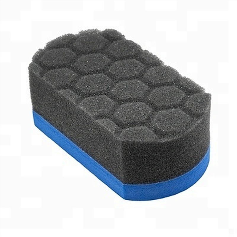 China Car Care Accessories Easy Grip Blue and Black Ultra Soft Hex-Logic Wax Tire Cleaning Dressing Applicator Pad
