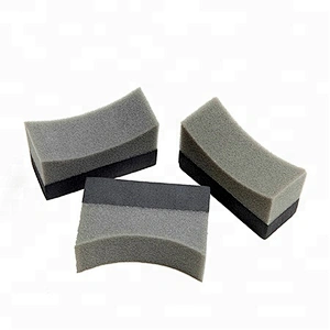 Moon Shape Custom wholesale foam wax pad Car Tire Dressing Foam Applicator tyre waxing sponge pads