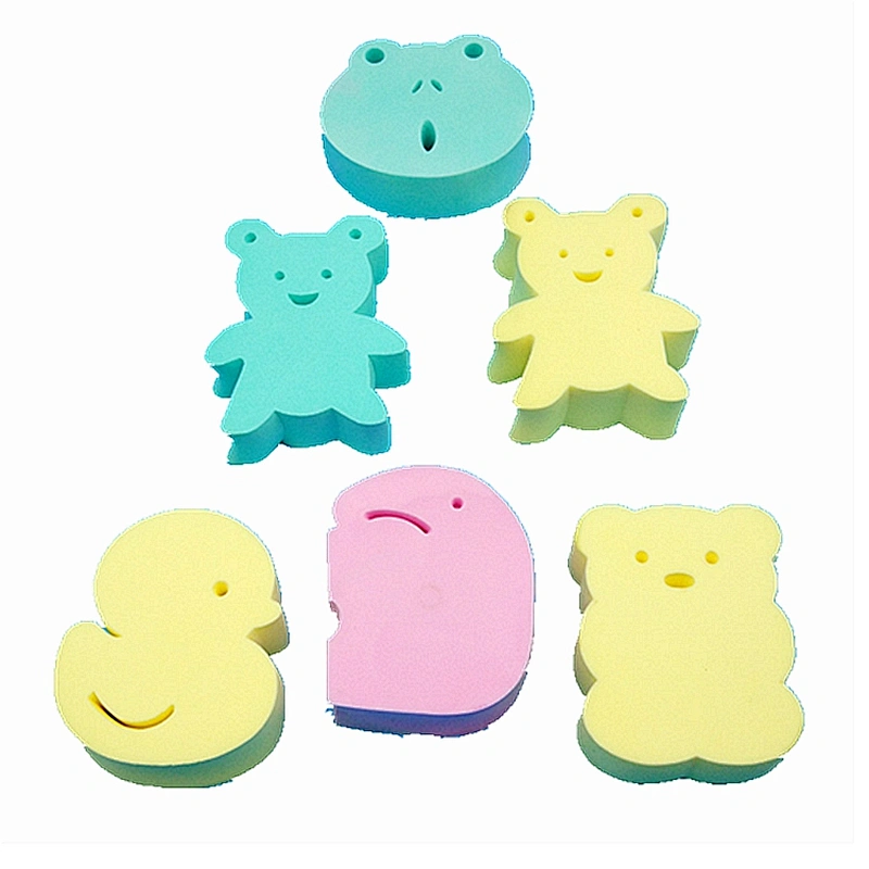 Animal Bear Shaped Baby Kids PVA Sponge Toys synthetic hydrophilic soft bath sponge natural baby cute bath sponge