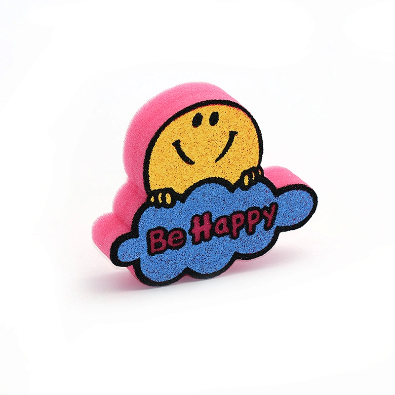 Eco friendly Shaped Printing Sponge wholesale custom child foam coral bath sponge yellow baby bath sponge for kids