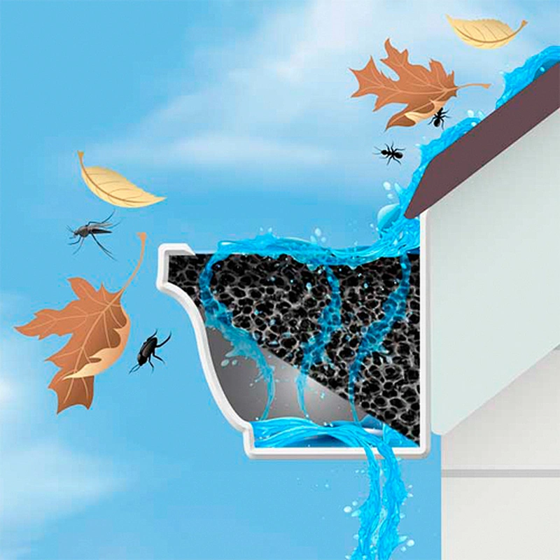 Leaves Gutter Protection Filter Foam Rain Gutter Sponge