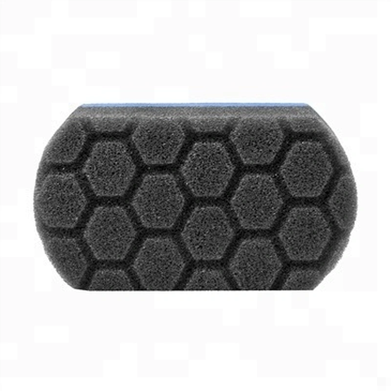 China Car Care Accessories Easy Grip Blue and Black Ultra Soft Hex-Logic Wax Tire Cleaning Dressing Applicator Pad