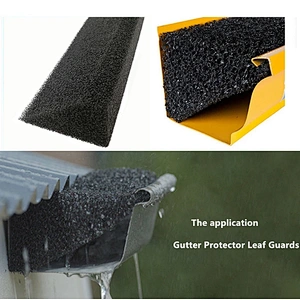 Roof leaf gutter guard wedge protection foam silicone reticulated reticulation rain gutter filter protector sponge