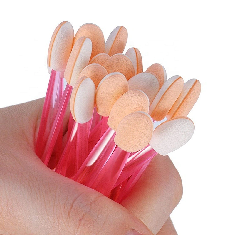 China Supplier Beauty Care Cosmetic Makeup Tools Disposable Two Heads Sponge Tip Eyeshadow Applicators Makeup Brushes Set