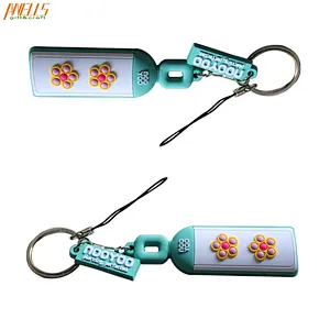 Wholesale Custom 2D PVC Rubber Keychain Zip puller Rubber Keychain
